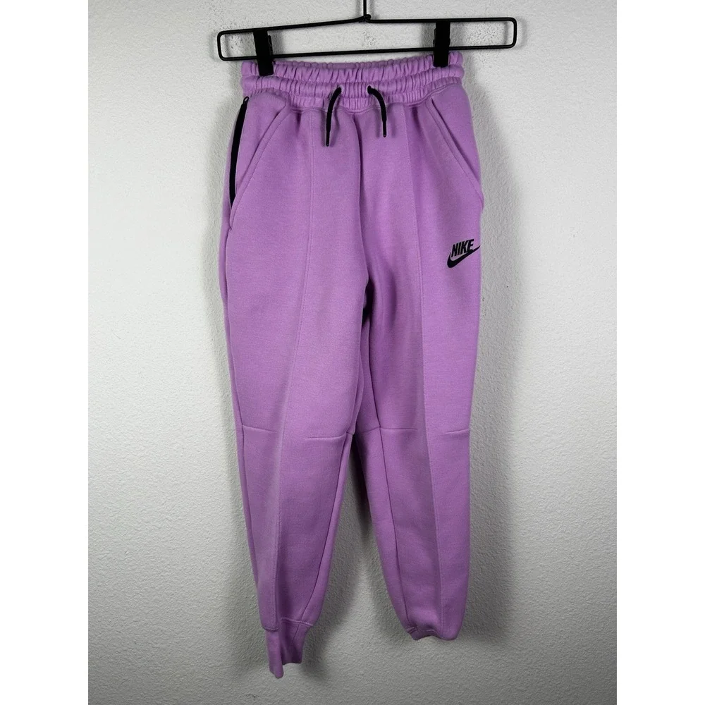 Nike Youth Kids Girls Sz S Sportswear Tech Fleece Jogger Pants Pink